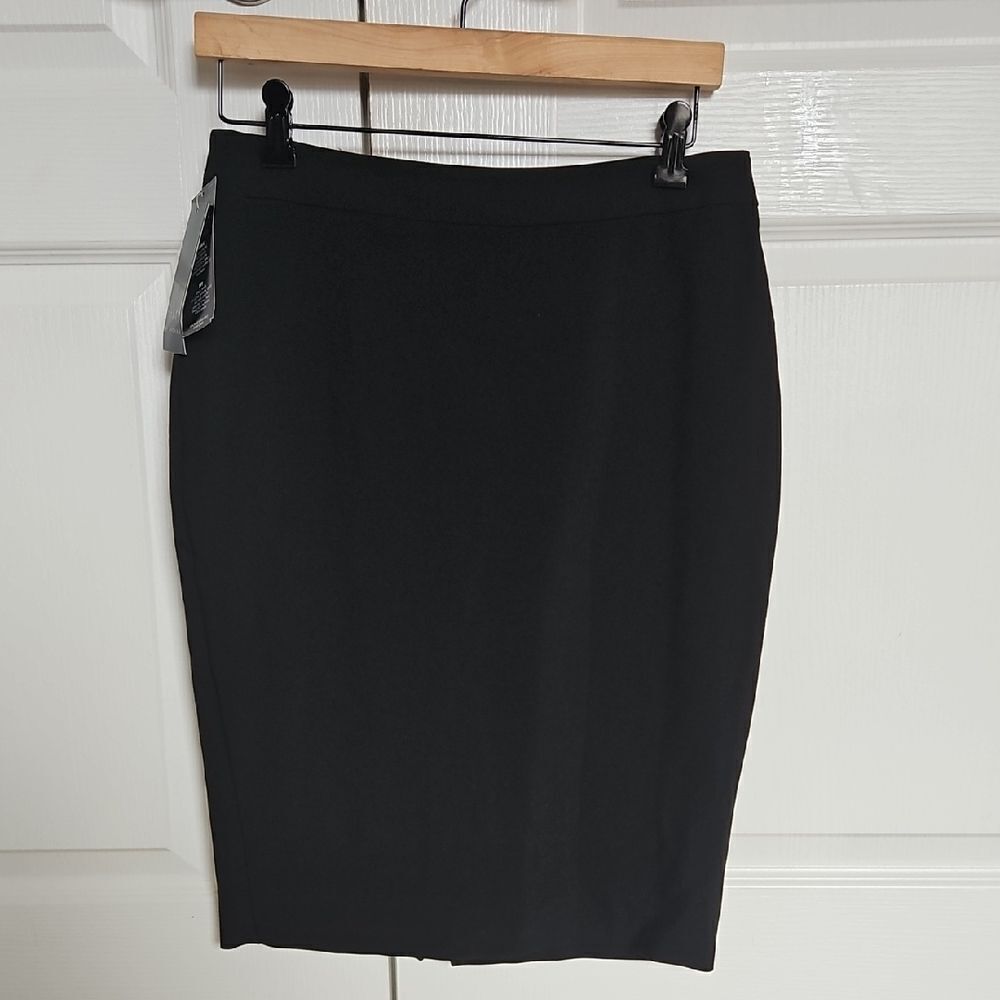 Black Label Black Knee-Length Pencil Skirt
